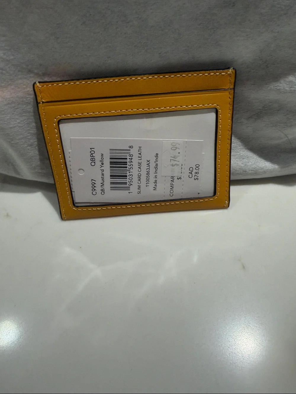 Coach Yellow Leather Slim Card Case